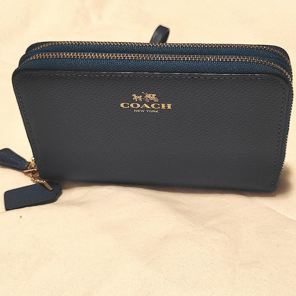 Coach women's 2-zippered wallet/wristlet